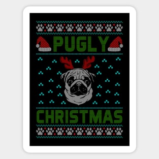 Funny Pug - Pugly Christmas Sticker